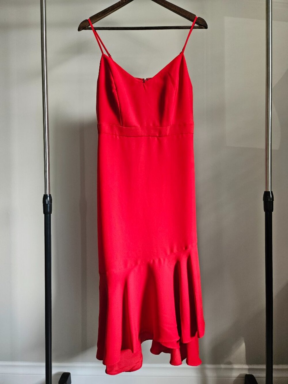 Banana Republic Spaghetti Strap Midi Cocktail Dress Red - Size 4